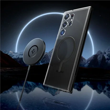 Husa Inel Spigen Ultra Hybrid OneTap MagSafe pentru Samsung Galaxy S23 Ultra, negru Mat
