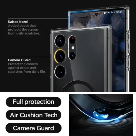 Husa Inel Spigen Ultra Hybrid OneTap MagSafe pentru Samsung Galaxy S23 Ultra, negru Mat