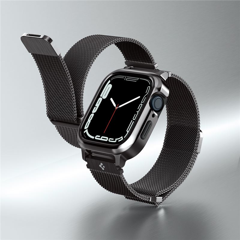 Curea Spigen Metal Fit Pro, grafit - Apple Watch 8/7 45mm thumb