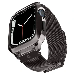 Curea Spigen Metal Fit Pro, grafit - Apple Watch 8/7 45mm