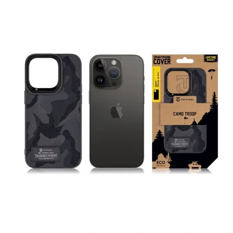 Husa Cover Tactical Camo Troop pentru iPhone 14 Pro Negru