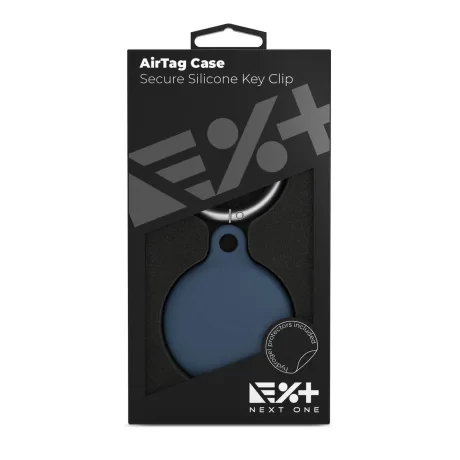 Next One Airtag Secure Silicone Key Clip Albastru