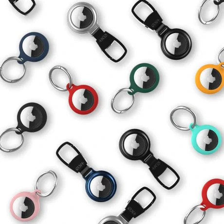 Next One Airtag Secure silicone Case Key Clip Argintiu