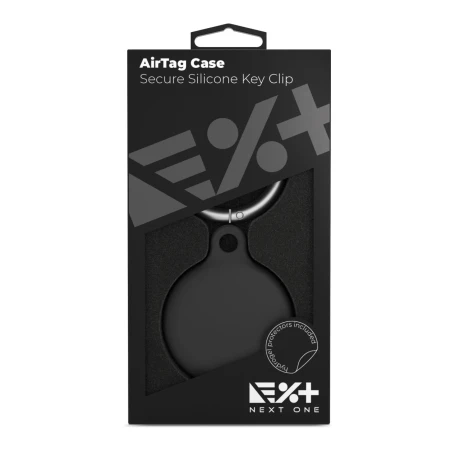 Next One Airtag Secure Silicone Key Clip Negru