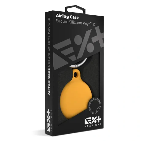 Next One Airtag Secure silicone Case Key Clip Argintiu