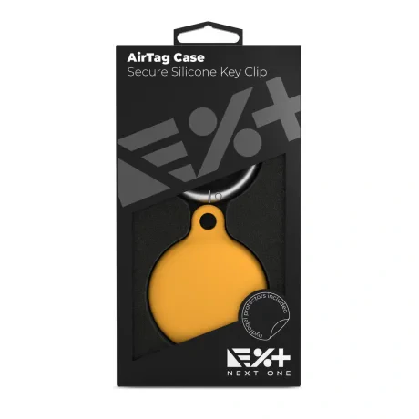 Next One Airtag Secure silicone Case Key Clip Argintiu