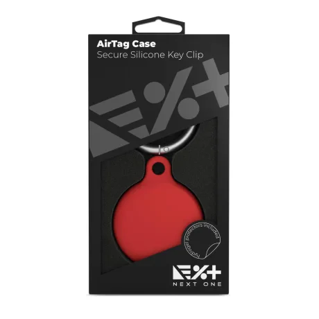 Next One Airtag Secure silicone Case Key Clip Rosu