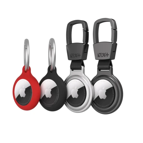 Next One Airtag Silicone Clips &amp; Aluminium Carabiners 4 Pack