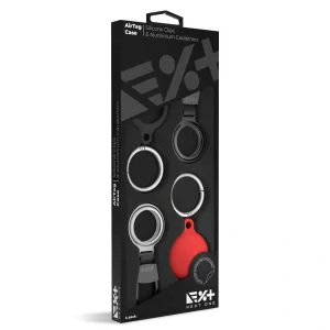 Next One Airtag Silicone Clips &amp; Aluminium Carabiners 4 Pack