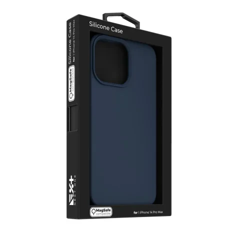 Husa Next One Silicone Case pentru Iphone 14 pro Max Magsafe Compatible Albastru