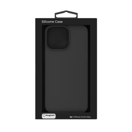 Husa Next One Silicone Case pentru Iphone 14 Pro Max  Magsafe Compatible Black