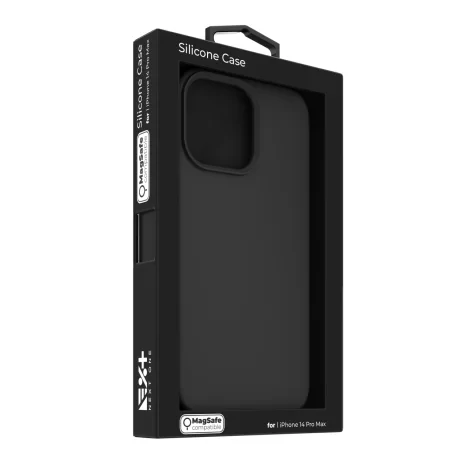 Husa Next One Silicone Case pentru Iphone 14 Pro Max  Magsafe Compatible Black