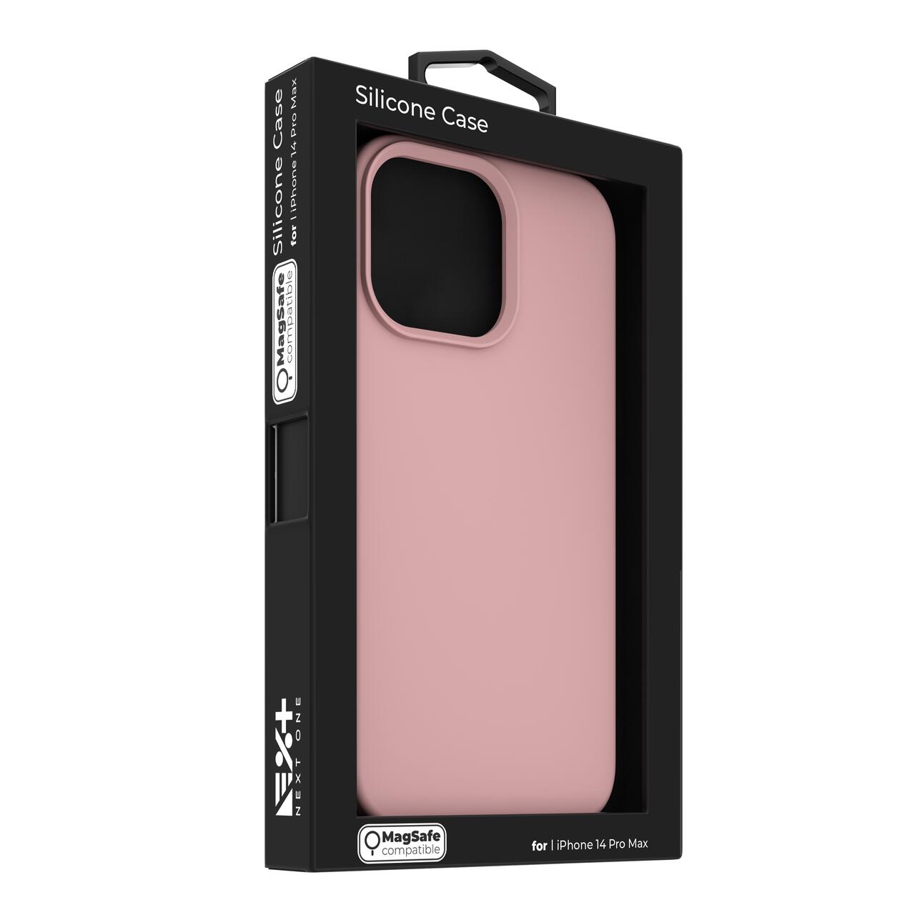 Husa Next One Silicone Case pentru Iphone 14  Pro Max Magsafe Compatible  Pink thumb