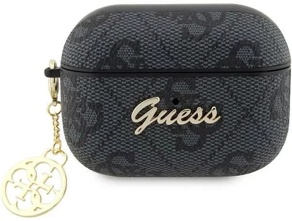 Husa Guess 4G Script Heart PC/PU  pentru Airpods Pro 2 Negru thumb