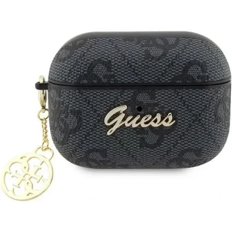 Husa Guess 4G Script Heart PC/PU  pentru Airpods Pro 2 Negru