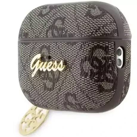 Husa Guess 4G Script Heart PC/PU pentru Airpods Pro 2 Brown