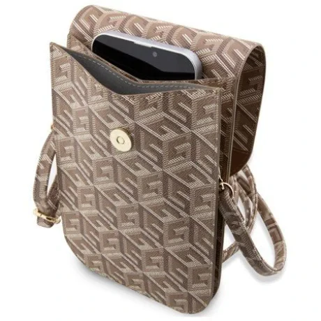 Guess PU G Cube Phone Bag Brown