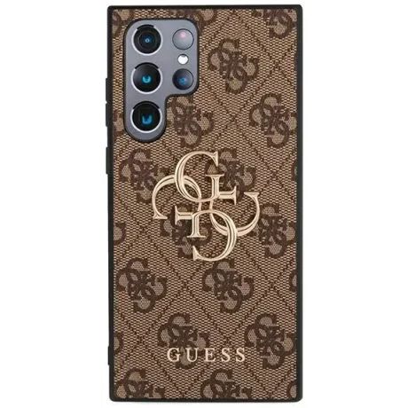 Husa GUHCS22L4GMGBR Guess 4G Big Metal Logo pentru Samsung Galaxy S22 Ultra Maro