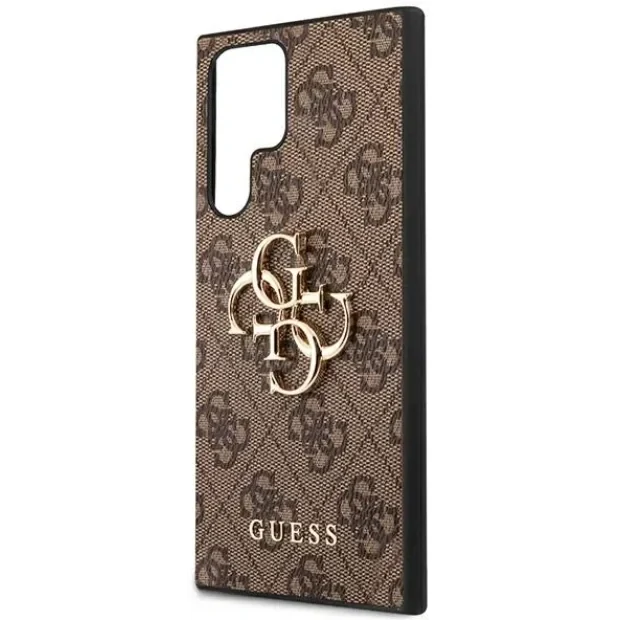 Husa GUHCS22L4GMGBR Guess 4G Big Metal Logo pentru Samsung Galaxy S22 Ultra Maro