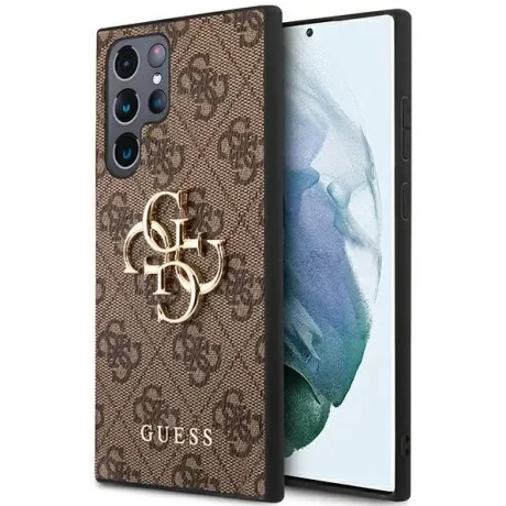 Husa GUHCS22L4GMGBR Guess 4G Big Metal Logo pentru Samsung Galaxy S22 Ultra Maro