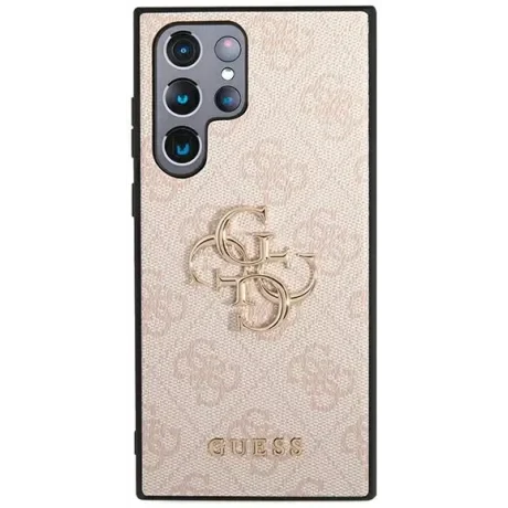 GUHCS22L4GMGPI Guess 4G Big Metal Logo Zadni Kryt pro Samsung Galaxy S22 Ultra Pink