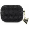 Husa Guess Rhinestones Triangle Metal Logo pentru AirPods Pro Negru