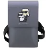 Geanta Karl Lagerfeld Saffiano Metal Logo NFT Argintiu