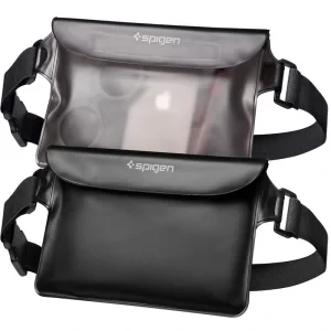 Geanta impermeabila Spigen Aqua Shield WaterProof A620 2 Pack, Negru + Negru transparent