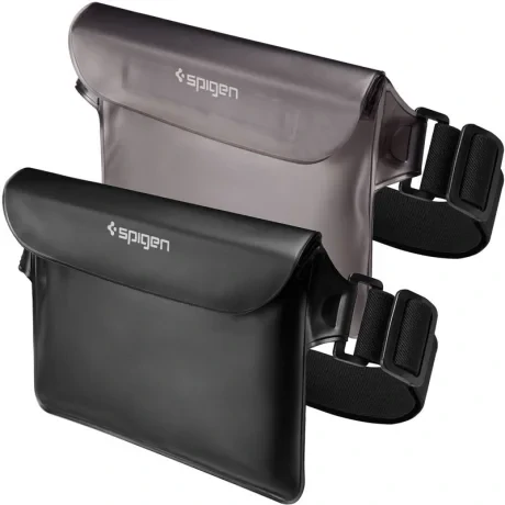 Geanta impermeabila Spigen Aqua Shield WaterProof A620 2 Pack, Negru + Negru transparent