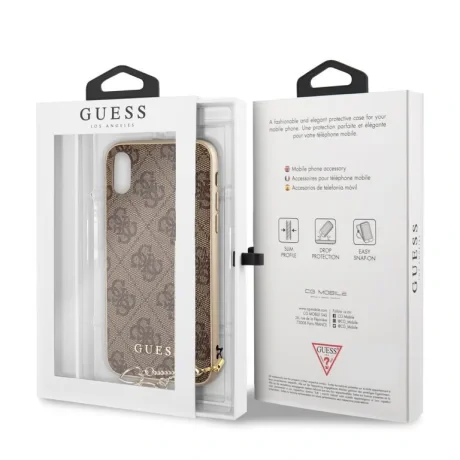 Husa Guess Charms Hard Case 4G Brown pro iPhone X