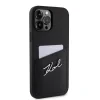 Husa Karl Lagerfeld Saffiano Card Slot Metal Signature Case pentru  iPhone 13 Pro Max Negru