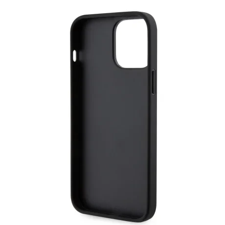 Husa Karl Lagerfeld Saffiano Card Slot Metal Signature Case pentru  iPhone 13 Pro Max Negru