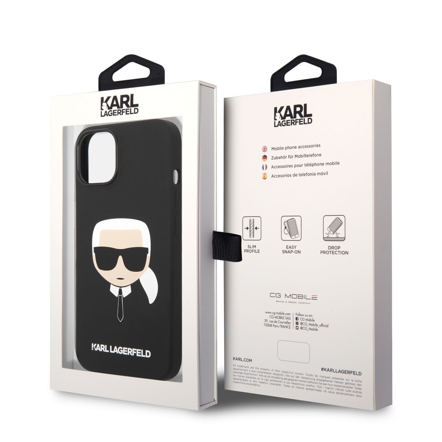 Husa Karl Lagerfeld MagSafe Liquid Silicone Karl Head pentru iPhone 14 Plus Black thumb