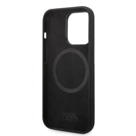 Husa Karl Lagerfeld MagSafe  Liquid Silicone Karl Head pentru iPhone 14 Pro Max Black