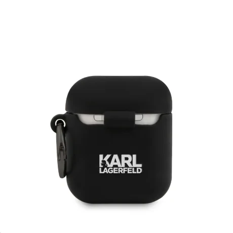 Husa Karl Lagerfeld Rue St Guillaume silicon pentru Airpods 1/2 Black