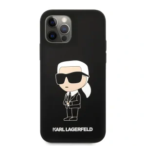 Husa Karl Lagerfeld Liquid Silicone Ikonik NFT pentru  iPhone 12/12 Pro Black