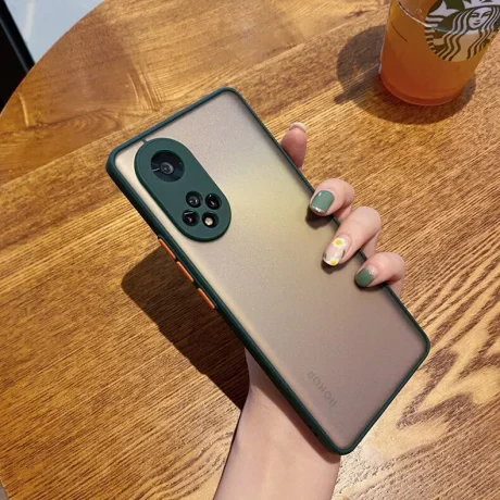 Husa Cover Hard pentru Huawei Nova 9 Transparent/Rama Verde