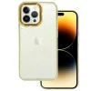 Husa Cover Lens Fashion Golden Frame pentru iPhone 12 Pro Max Auriu