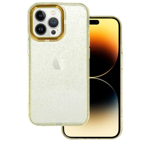 Husa Cover Lens Fashion Golden Frame pentru iPhone 12 Pro Max Auriu