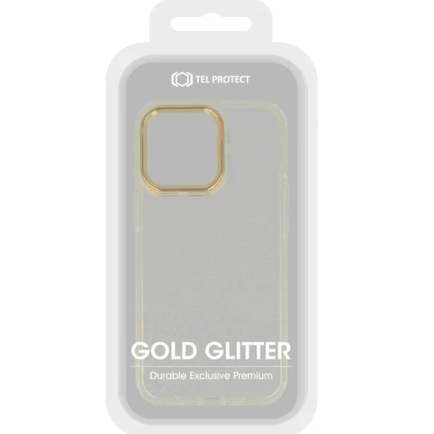 Husa Cover Lens Fashion Golden Frame pentru iPhone 13 Auriu