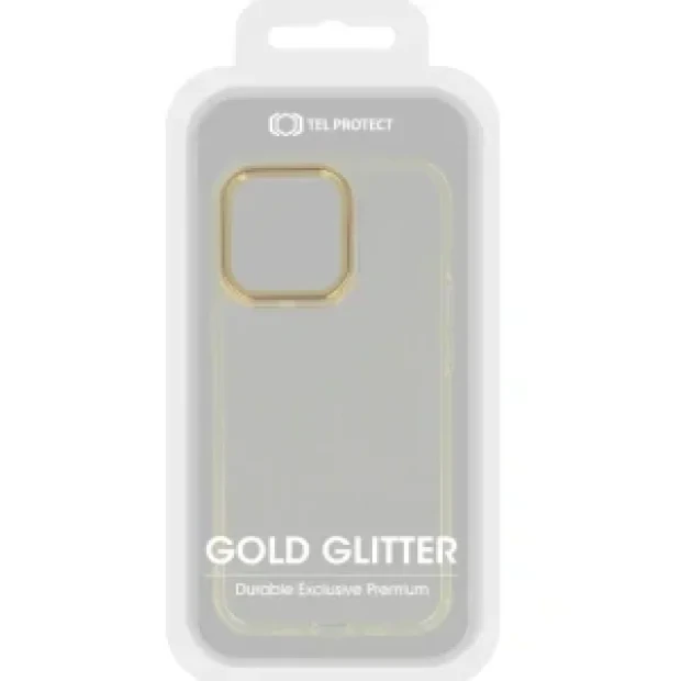 Husa Cover Lens Fashion Golden Frame pentru iPhone 13 Pro Auriu