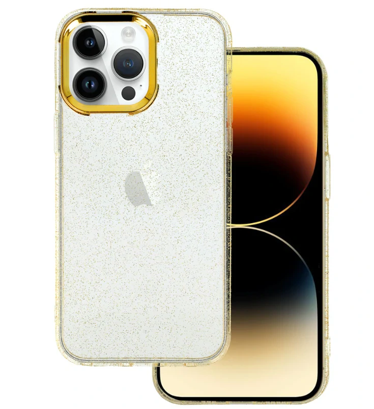 Husa Cover Lens Fashion Golden Frame pentru iPhone 13 Pro Auriu thumb