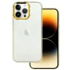 Husa Cover Lens Fashion Golden Frame pentru iPhone 13 Pro Auriu