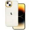 Husa Cover Lens Fashion Golden Frame pentru iPhone 14 Auriu