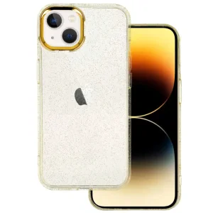 Husa Cover Lens Fashion Golden Frame pentru iPhone 14 Auriu