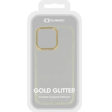 Husa Cover Lens Fashion Golden Frame pentru iPhone 14 Pro Max Auriu