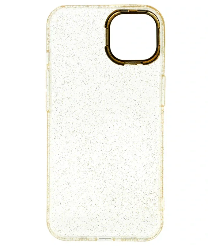 Husa Cover Lens Fashion Golden Frame pentru iPhone 14 Pro Max Auriu
