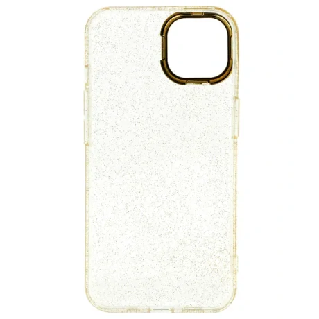 Husa Cover Lens Fashion Golden Frame pentru iPhone 14 Pro Max Auriu