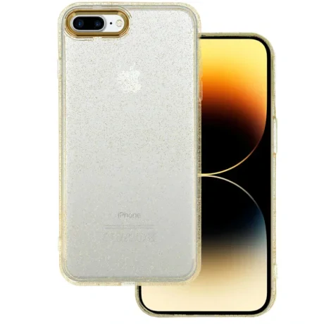 Husa Cover Lens Fashion Golden Frame pentru iPhone 7/8 Plus Auriu