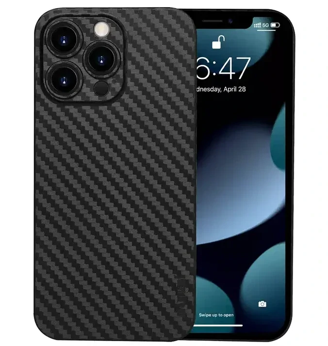 Husa Cover Hard Carbon Fiber pentru iPhone 14 Pro Max Negru